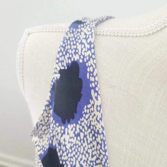 Diane von Furstenberg Oblixe Blue Cheetah Faux Wrap Sleeveless Silk Dress S 6 - Picture 11 of 15